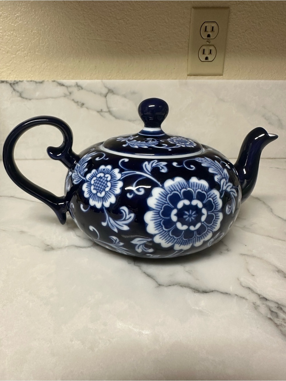 Vintage Pier 1 Imports porcelain teapot from their popular "Mandarin" collection